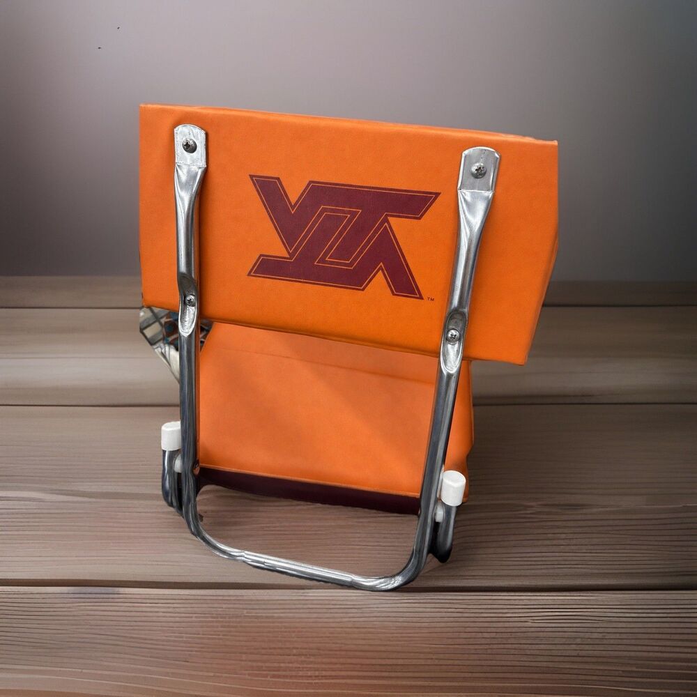 VT Virginia Tech Hokies Orange Stadium Seat Folding Bleacher Chair Vintage